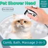 Gentle Spray Pet Shower Head Water Control Dual Mode Shower Sprayers with Bath Brush One Click Close Soft Brush