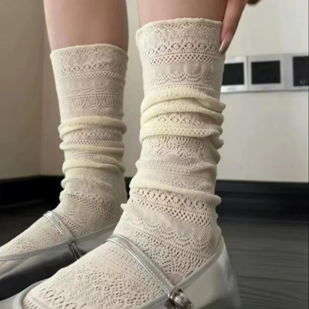 Cotton Lace Socks Hollow-Out Mesh Casual Socks Kawaii Lolita Socks  for Women