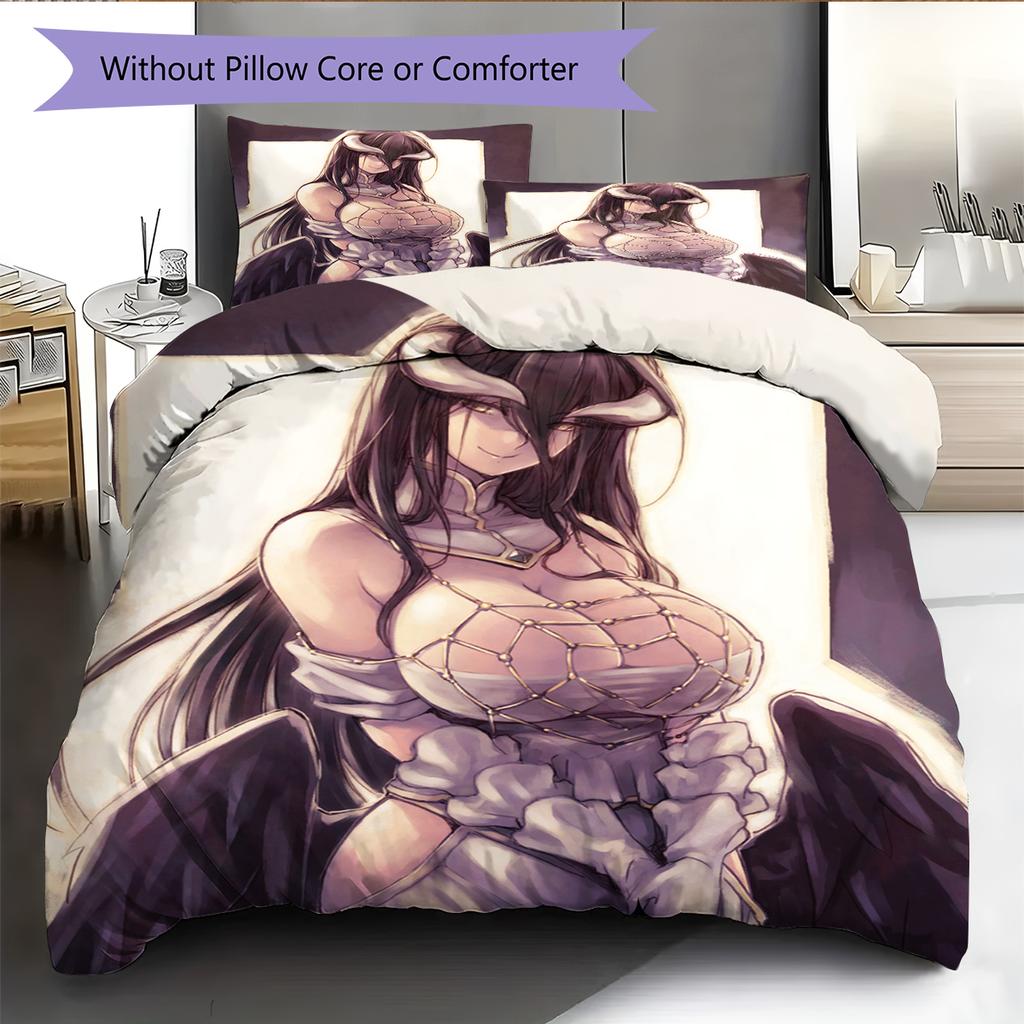 Set Copripiumino Trapuntato con Motivo Anime Federe Decorazione Casa Regalo di Compleanno (1 * copripiumino + 2 * federa, senza nucleo)