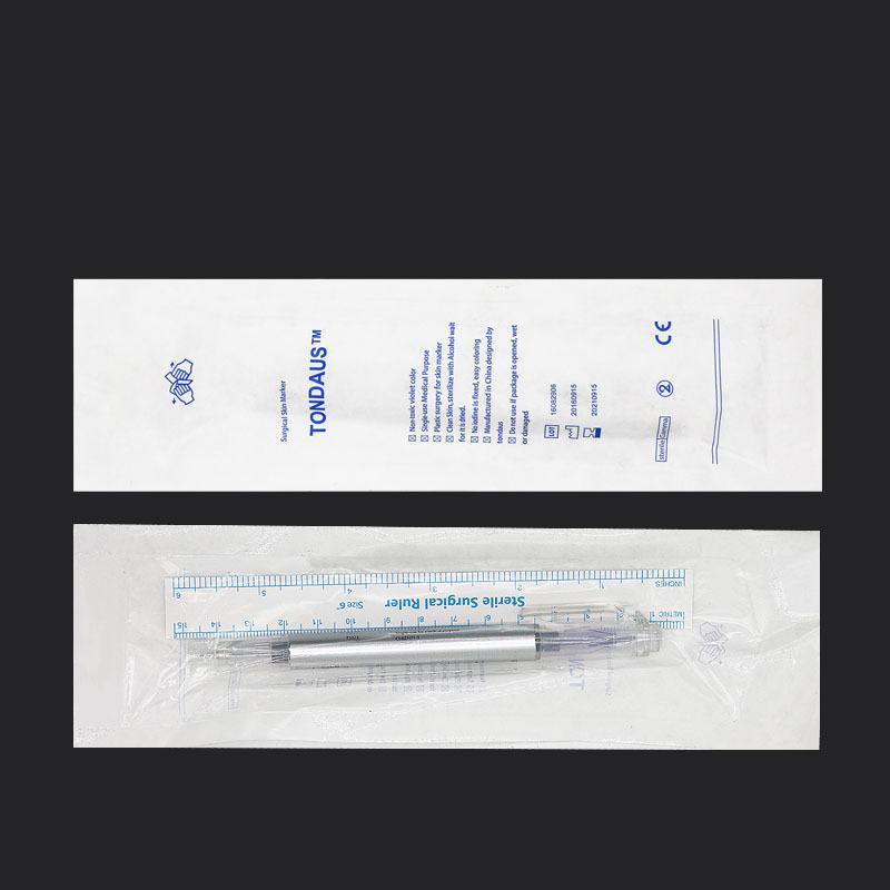 Double Head White Surgical Eyebrow Tattoo Skin Marker Pen Tool Accessories Tattoo Marker Pen With Measuring Ruler Microblading