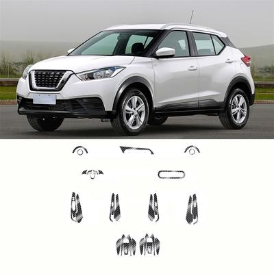 5D-Carbonfaser-Muster, Auto-Innenaufkleber, Zierleiste für Nissan Kicks 2017–2021
