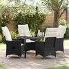 VidaXL 5-Piece Garden Set with Cushions Black Poly Rattan 3379536