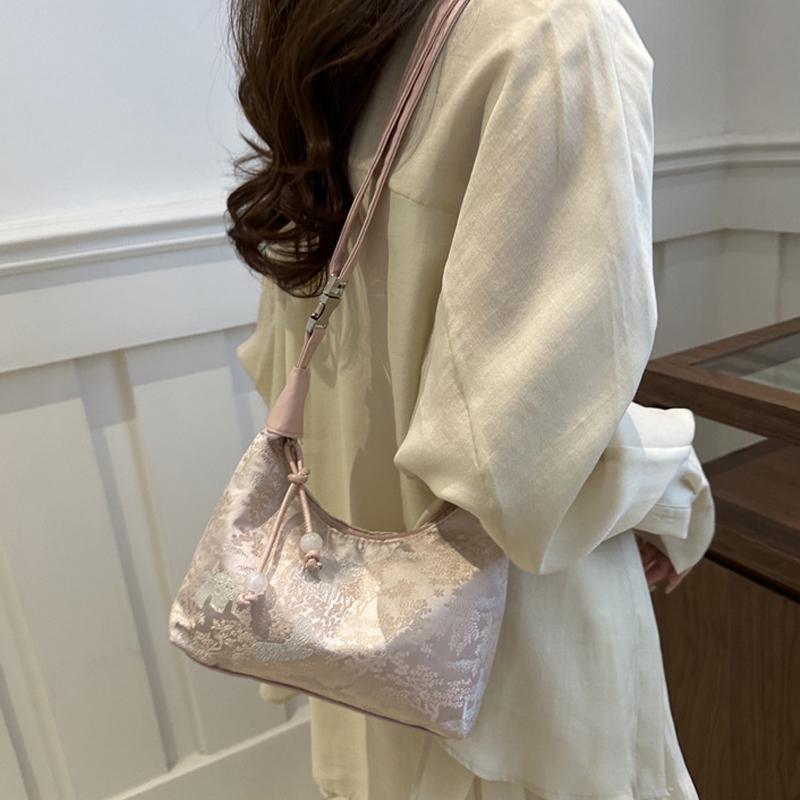 Chinese Style Fine Embroidery Ladies Handbags 2025 Summer  Shoulder Bag Crossbody Daily Party Tote Handbag For Women