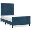 Bed Frame without Mattress Dark Blue 90 x 190 cm Velvet
