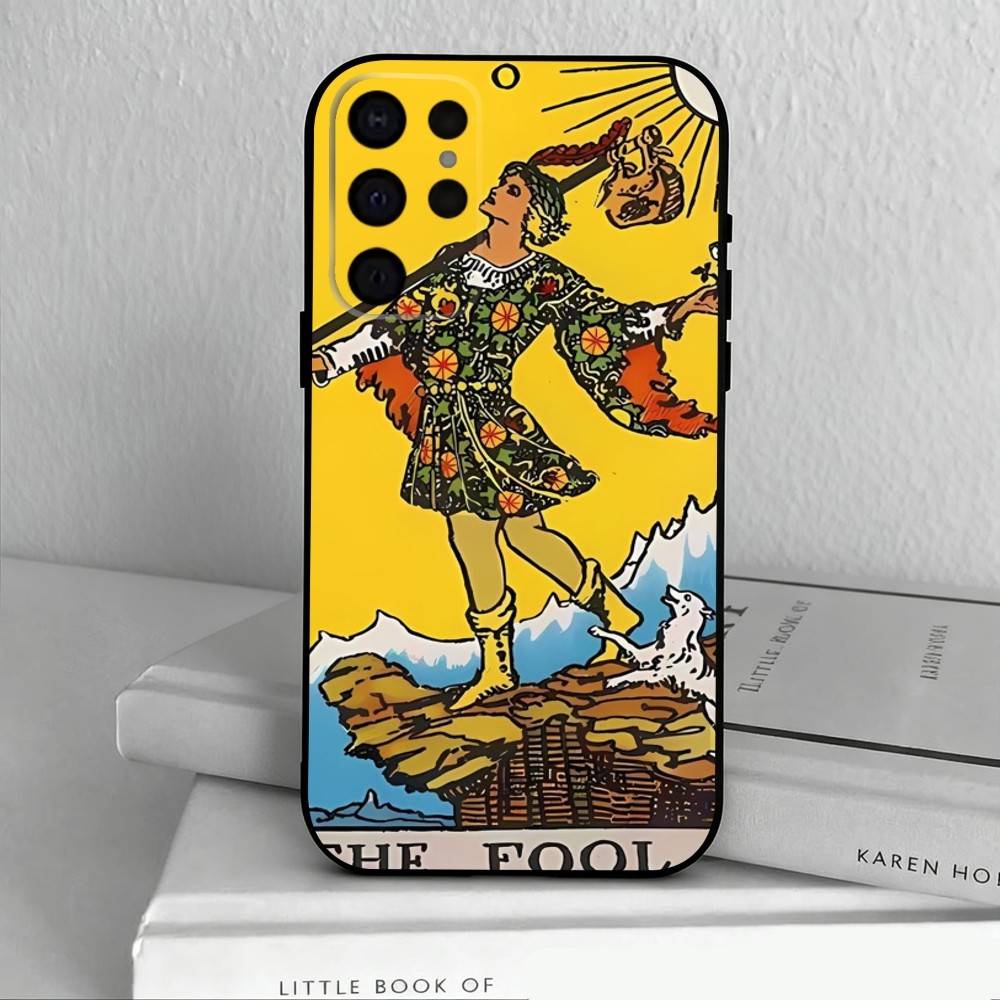 T-Tarot C-cards  Phone Case For Samsung S25,24,23,22,30,21,10,9,Ultra,Plus,Lite,FE,4,5 G Soft Black Case