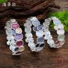 Luxury Enamel Color Geometric Square Elastic Bracelet Women's Fashion Simple Color Square Zinc Alloy Bracelet