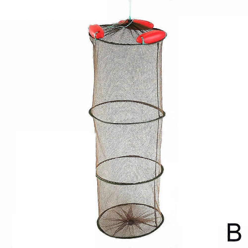2-4 Layers Portable Foldable Fishing Floating Fish Net Shrimp Mesh Allows Fish
