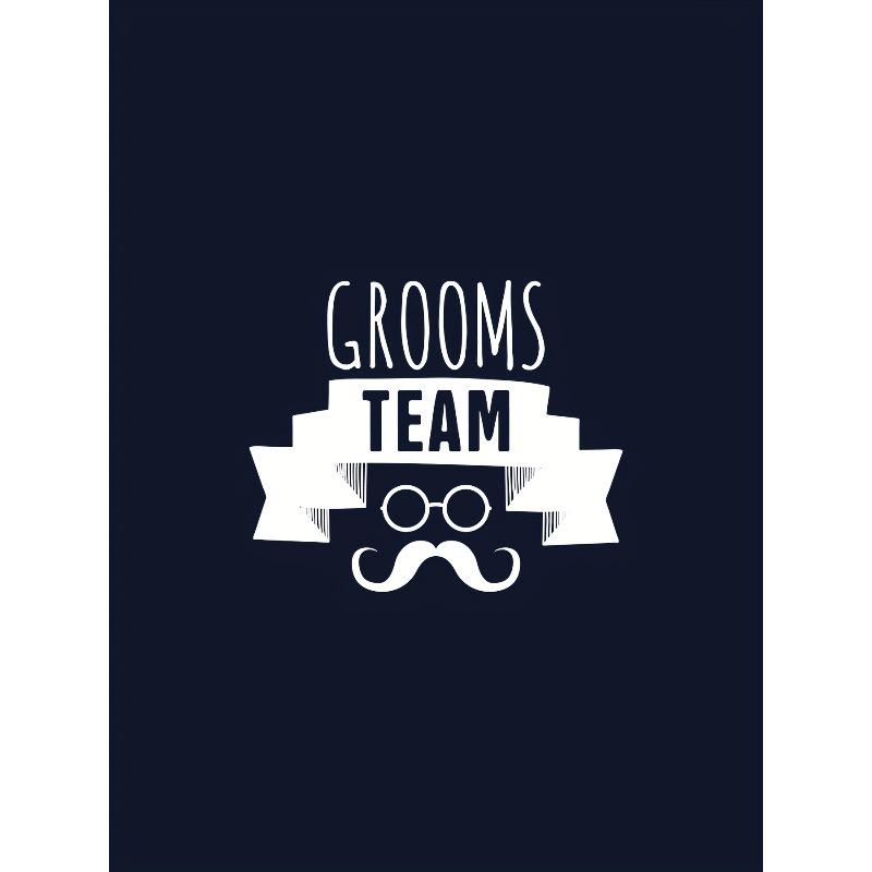 European Size Grooms Team Text Pattern Men's T-shirt, Casual Male Clothing For Summer Outdoor