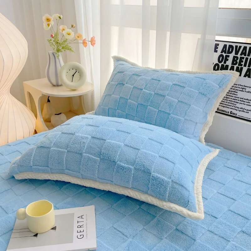 Solstice Velvet Pillowcase Set - 2pcs 48x74cm Winter Funda Almohada, Warm Cushion Cover for Home Bedding