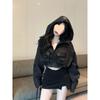 Korean Niche 2025 Autumn Women's Streetwear Cargo Hooded Jacket