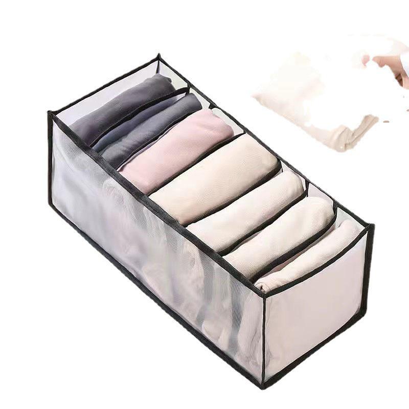 Mesh Underwear and Sock Storage Box with Dividers and Handle for Drawers and Wardrobes