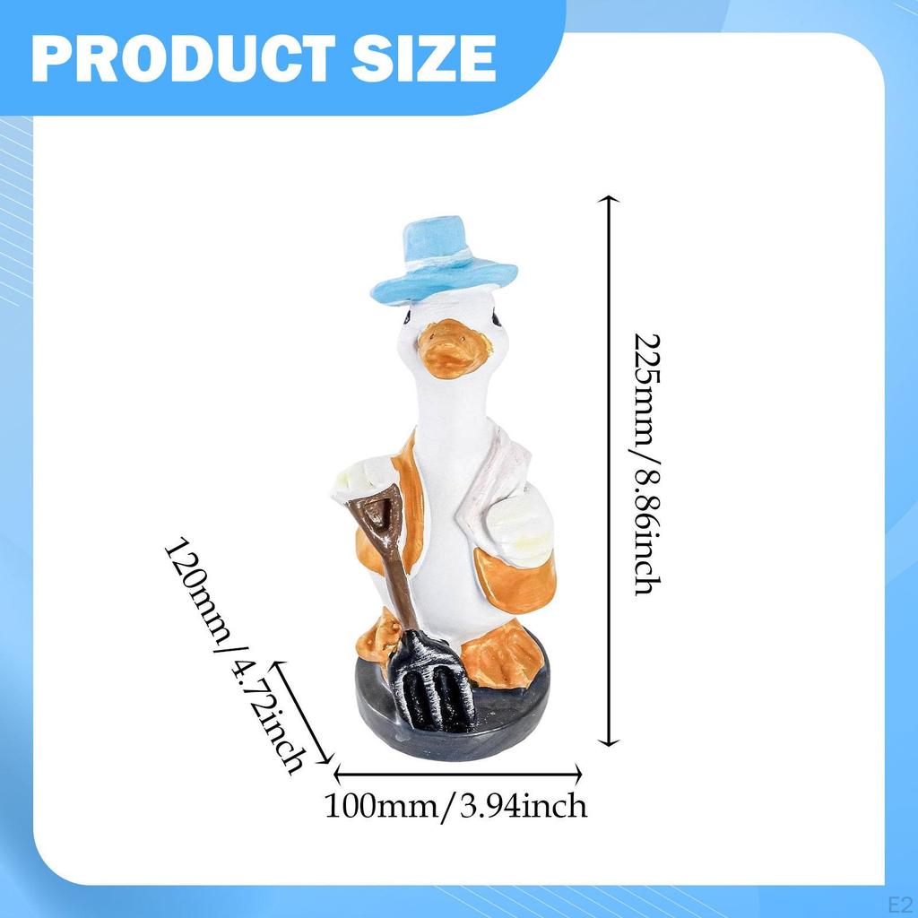 Duck Figurine Garden Statue Cartoon Decorative Housewarming Decor Resin for Home Outside Porch