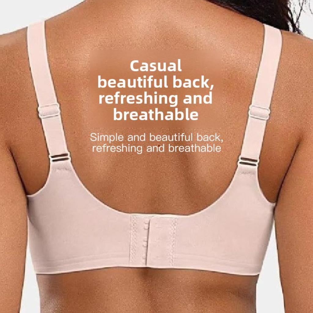 Women's Comfortable Wireless Bra - Seamless Soft V-neck Full Coverage with Removable Pad, Breathable Daily Casual Underwear, Machine Washable