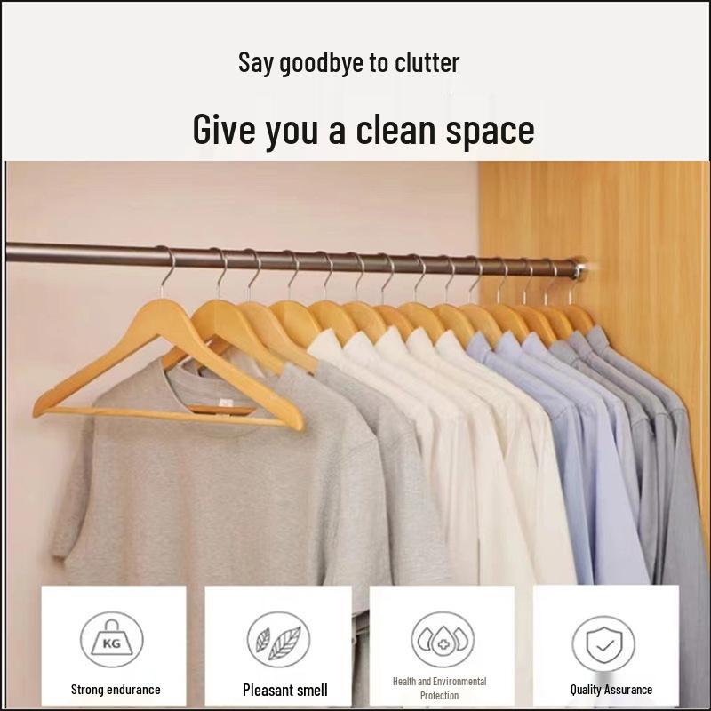 Solid Wood Clothes Hanger for Clothing Stores, Hotels, Home Storage - Suitable for Children and Adults, Simple and Practical Design