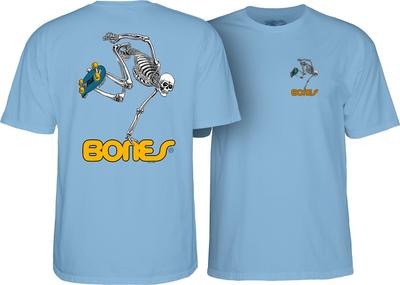 Powell Peralta BONES SKATEBOARDING SZKIELET Koszulka na deskorolkę BABY BLUE Unisex Koszulka