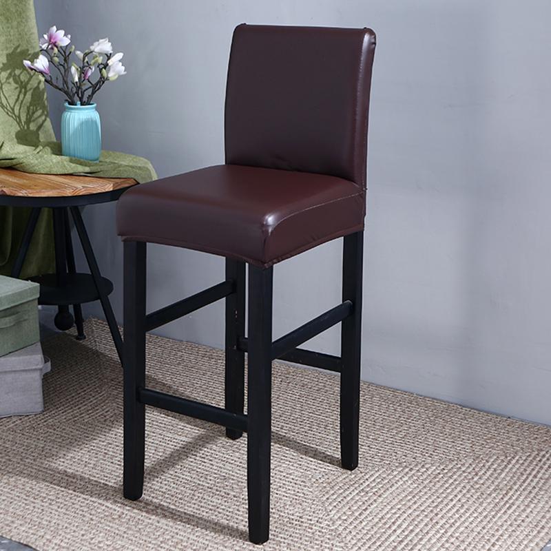 1/2/4/6Pcs PU Waterproof Chair Cover Elastic Bar Stool Chair Covers for Dining Room Stretch Slipcover for Wedding Banquet