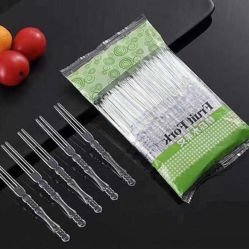 Disposable Transparent Plastic Fruit Forks (3000-Count)