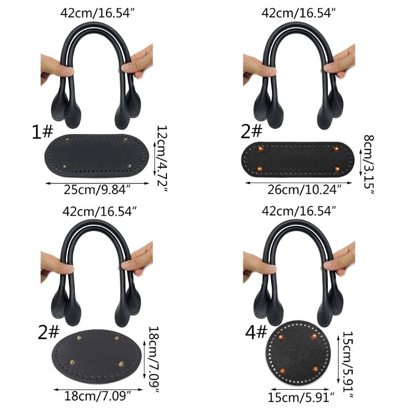 Handbag Shoulder Bag Bottom Shaper Pad & Hand-Strap Handle Set Leather Tote Bag Woven Bag DIY Accessory for Women Girl