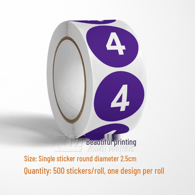 Adesivos Redondos Autoadesivos com Números 1-33 – Rolo de Etiquetas de Identificação Seriada Coloridas