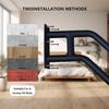 Handrails for Outdoor Steps, 21" Wall Mounted Railings for 1-3 Steps, Stair Railing Safety Grab Bar with 2 Anti-Skid Crossbar for Garage, Porch,