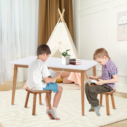 Pinyunxuan Small Wooden Chair, Children's Chair, Sensory Desk with Hand-Held Non-Slip Handle, Portable Square Bathroom Furniture Decoration, Size: 24c