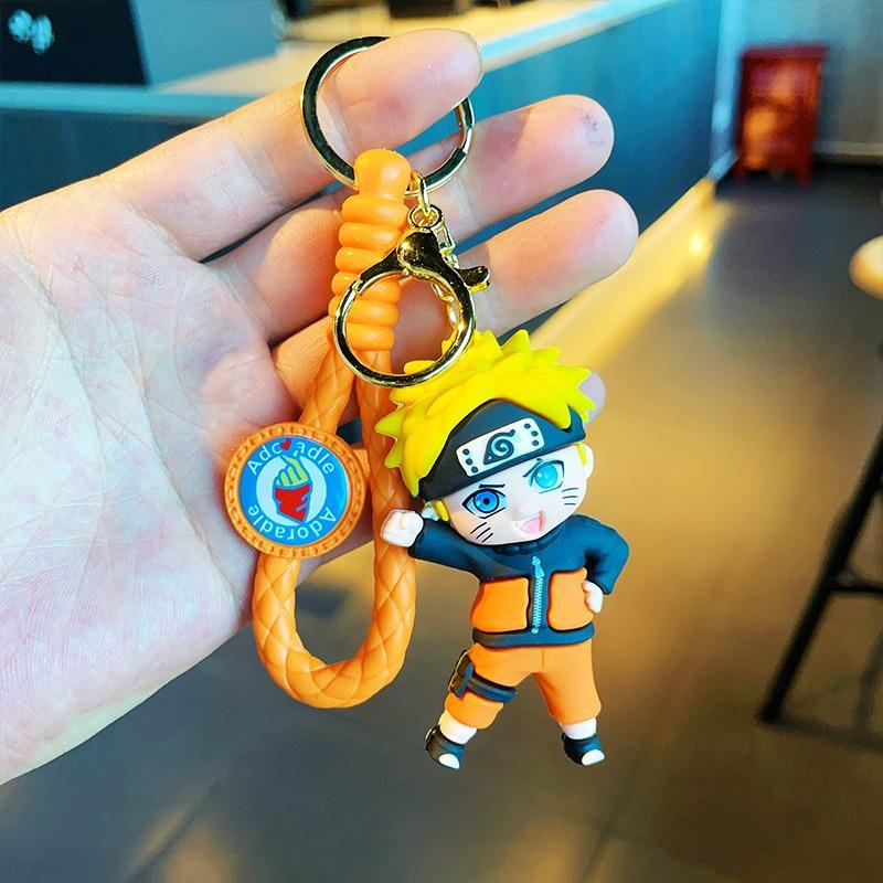 10cm Anime Naruto Uchiha Sasuke Hatake Kakashi Cartoon Model Doll Keychain Pendant Bag Accessories Portable Ornament Gift