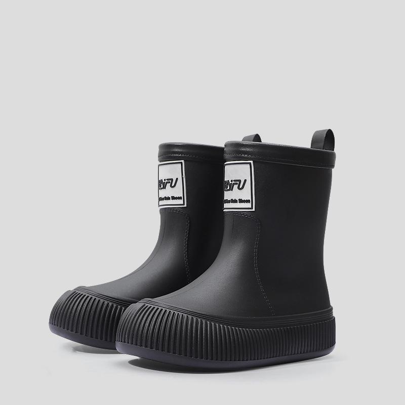 

Модные женские резиновые сапоги Водонепроницаемые до середины икры Нескользящая толстая подошва Уличные для девочек-студенток Мягкий гибкий дизайн 36-37