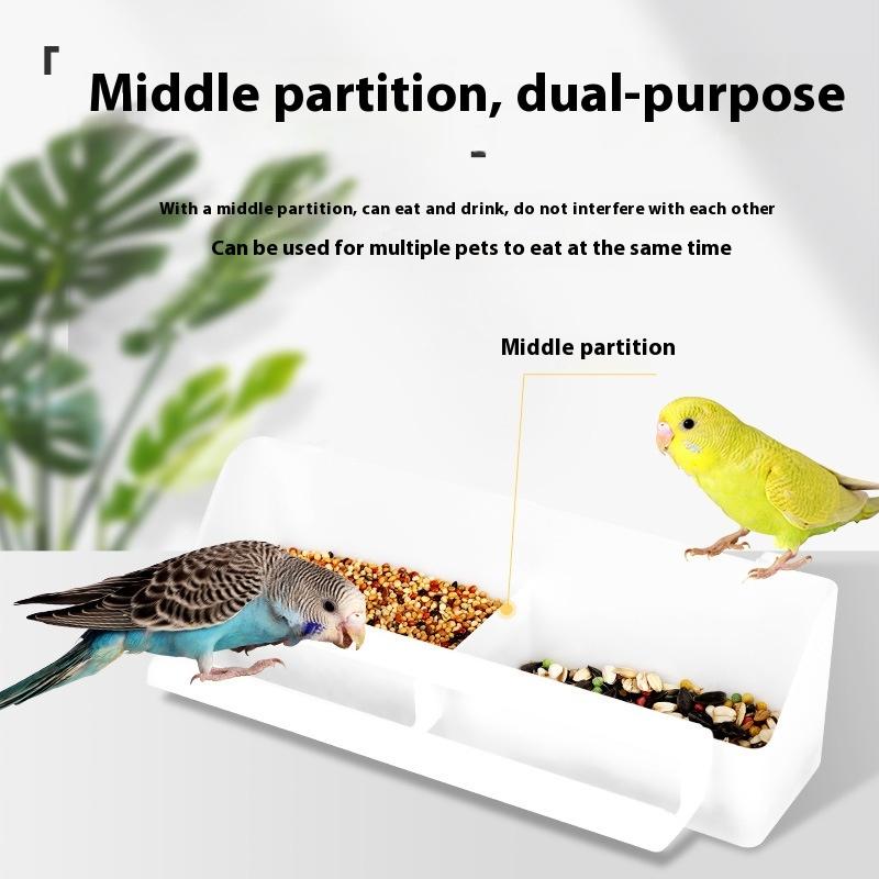 Large Capacity Bird Feeder Box Anti-Splash Bird Food Dispenser Durable Parrot Feeding Box For Small Medium Birds