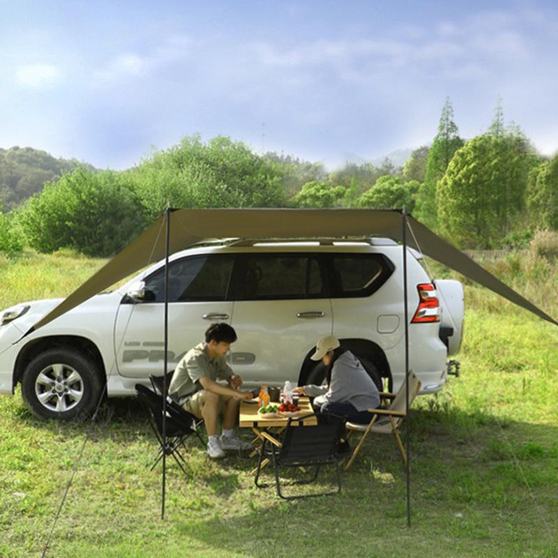 General Bat Wing SUV Side Awning 2.8x3.8m Triple Black-Coated 99% Waterproof Car Shelter for Camping with Mounting Kit