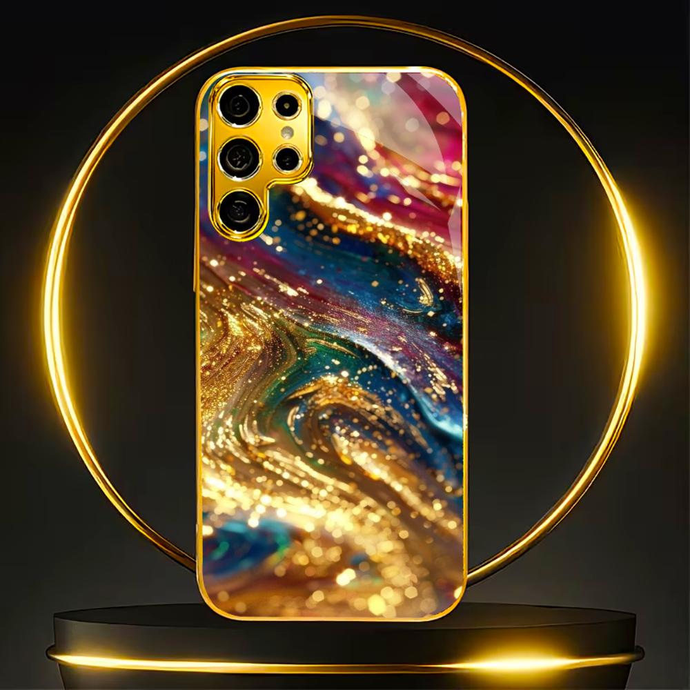 New Model Atmosphere Simplicity High-end Electroplating Glass PhoneCase for Samsung Galaxy S26 S25 S24 S23 S22 S21 FE,Ultra,Plus
