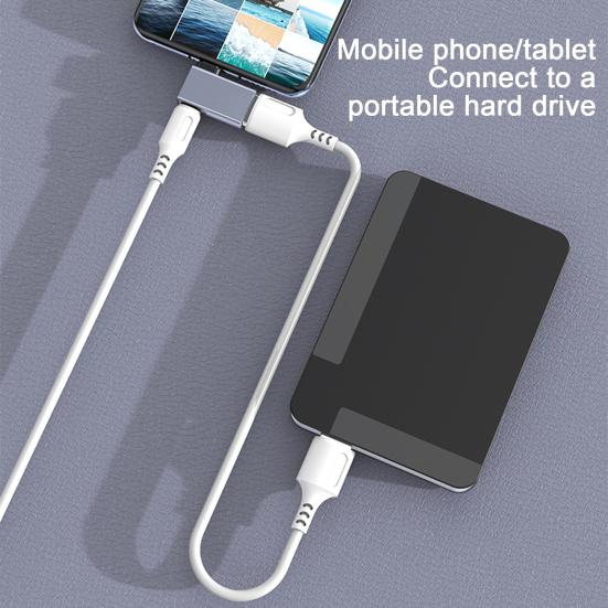 Micro USB to Angled Extension Adapter USB Adapter with 90-Degree with OTG Function