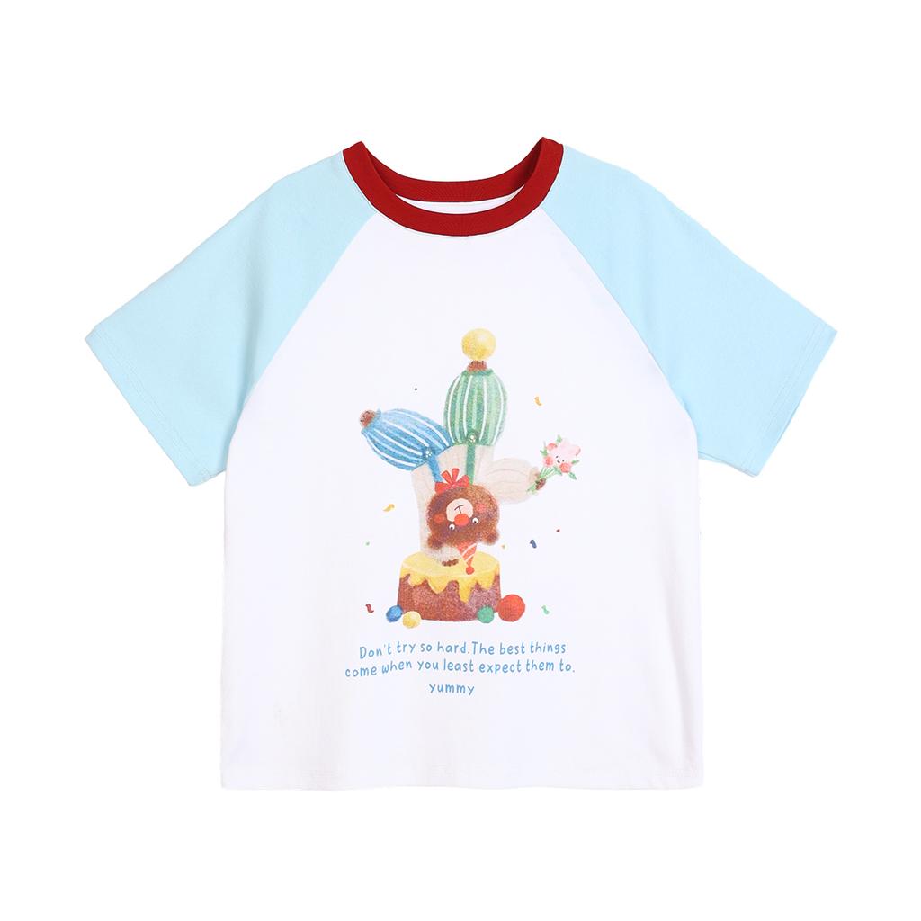 LUSON Children's Clothing Summer Sleeve Loose T-shirt