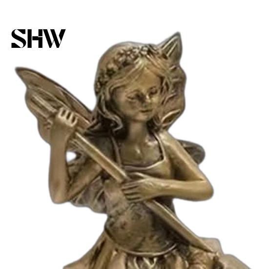 European Pastoral Garden Decor 2Pcs/Set Planter Flower Fairy Figurines, Retro Resin Butterfly Wing Micro Landscape Ornaments Statues, Cute Hanging