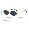 Trendy Rimless Rhombus Sunglasses Stylish Gradient Lens Metal Eyewear Luxury Brand Small Vintage Sun Glasses