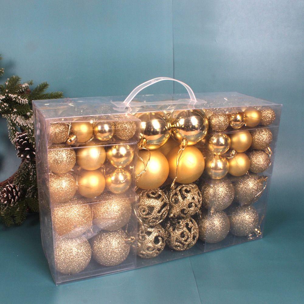 100pcs/box Multiple Colour Xmas Tree Decorative Ball Christmas Ball Gift Box  Ceiling Decoration