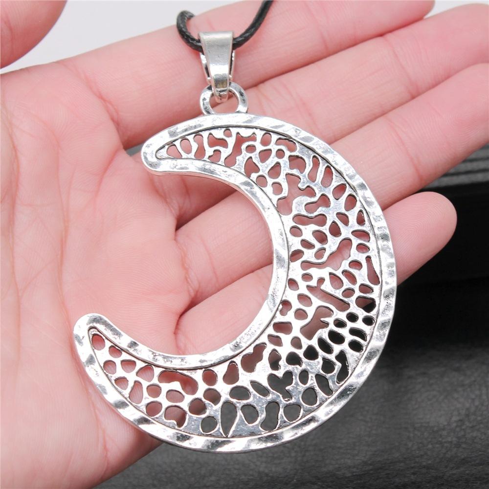 30 Styles Unisex Amulet Wicca Jewelry Gift Sun Moon Star Pentagram Pendant Necklace Black Leather Cord