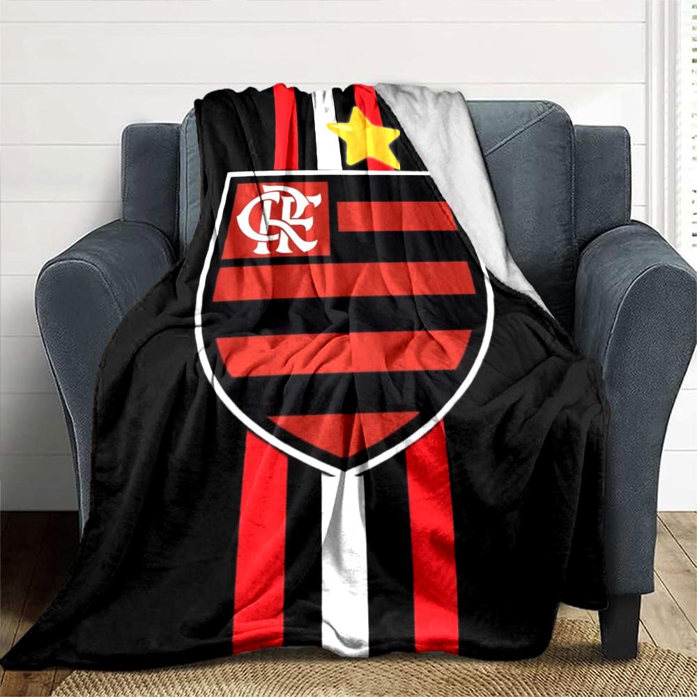Flamengo logo Print Flannel Blanket High Quality Warm Comfortable Cover for All Seasons Perfect for Gifts Home Decor