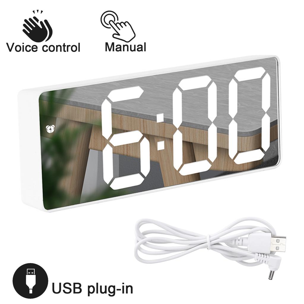 Latest Digital Clock LED Alarm Clock Bedroom Electronic Desktop Clock With Temperature Display Adjustable Brightness 12/24 Hours