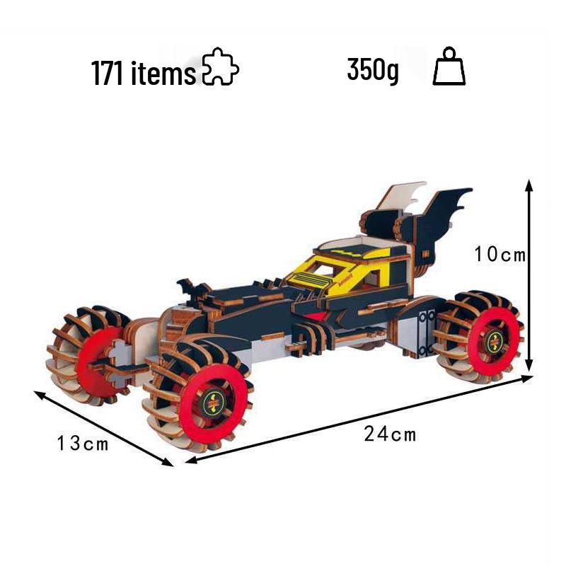 3D Batman Batmobile Wooden Jigsaw Puzzle - DIY Handmade Creative