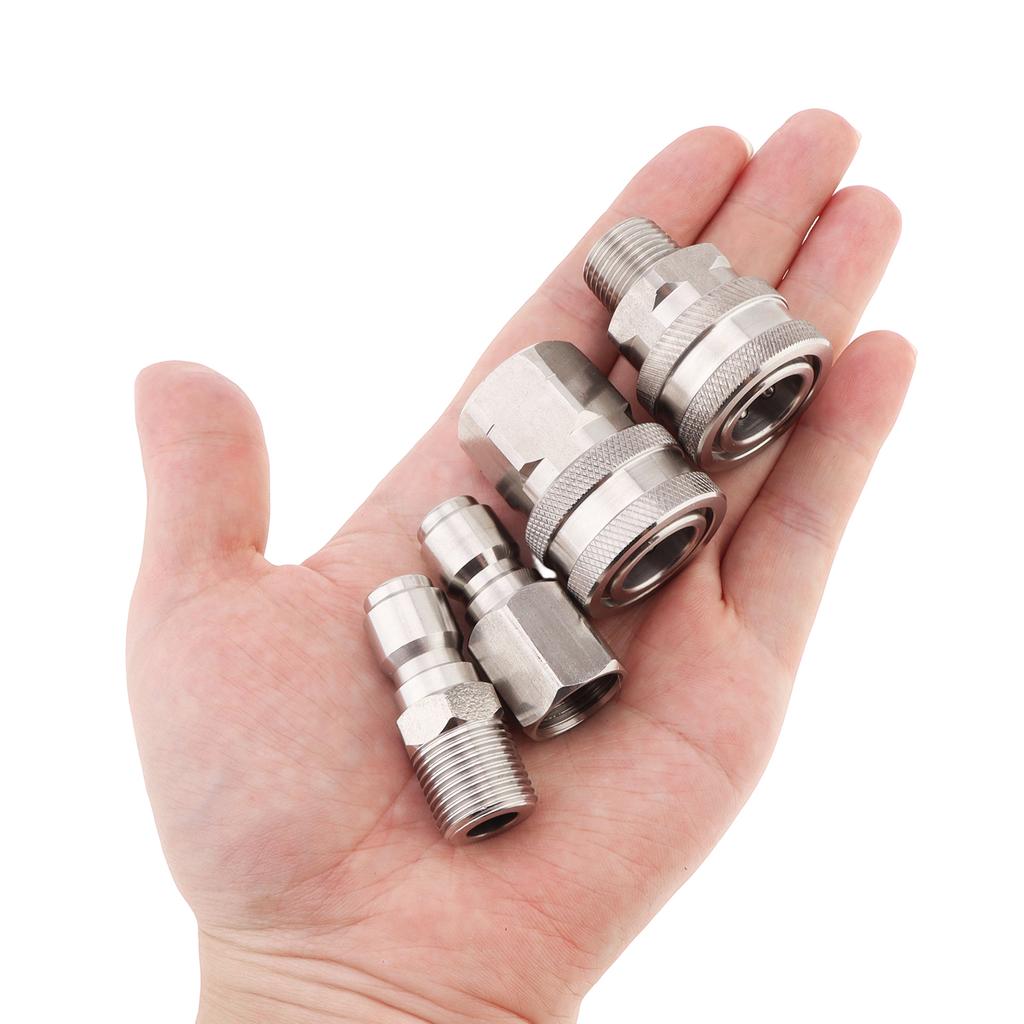 4 Pcs 3/8 Inch NPT Pressure Washer Adapter Set for Hose Ball Valve Wand with Tape Female Male Thread Fitting