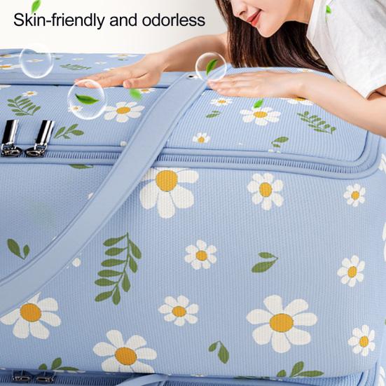 Storage Bag with Two-Way Zipper Extra Large Capacity Dust-Proof Organizer Flower Pattern Clothes Storage Bag