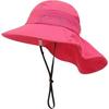Rose Red(M)Baby Sun Hat Girl Boy Neck Cap Protection Kids Bucket Hats Breathable Baby Girl Beach Hat Toddler Summer Hat
