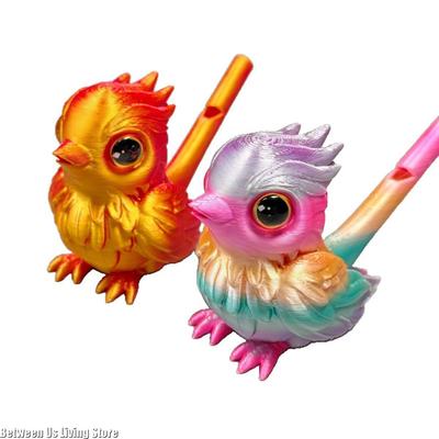 3D Printed Colorful Bird Whistle with Vivid Eyes for Home Accessories Living Room Desktop Decoration Children Toys Party Favor