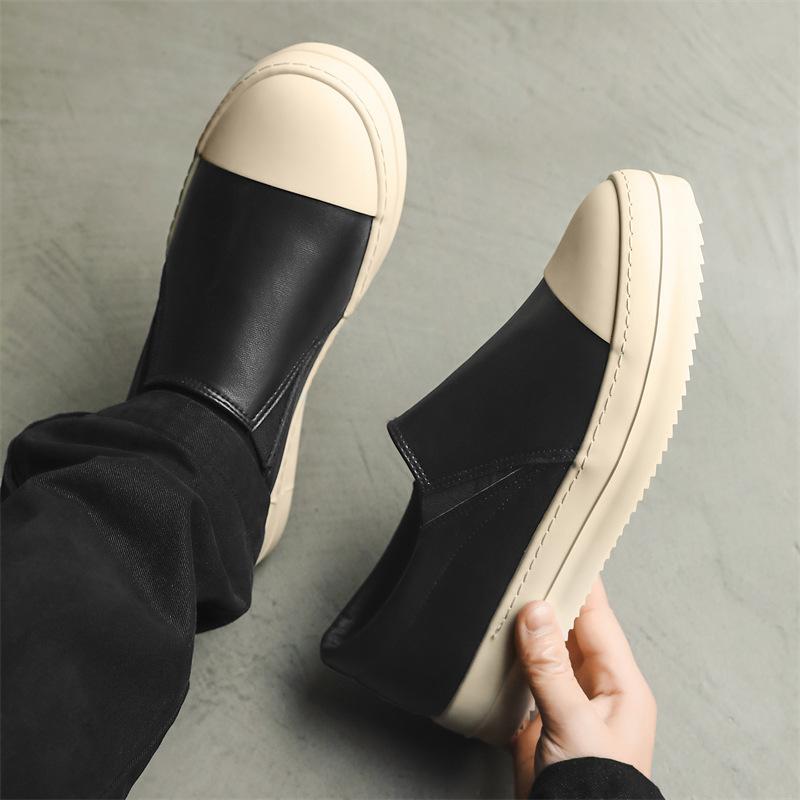 

2025 new niche one-pedal lazy men s shoes fashion trend sports and leisure board shoes men s X202 39 чёрный