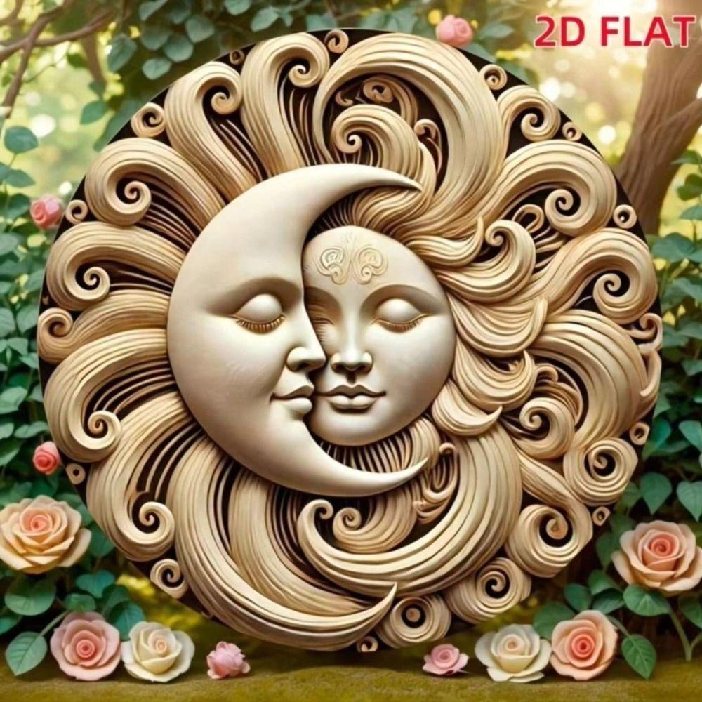 Metal Painting Art Decor 20x20cm Tin Wall Decor Handmade European Folk Art