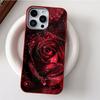 Elegante Rote Rose Regentropfen Muster Weiche Handyhülle für iPhone 17 16 Pro Max 16E 15 14 13 12 11 XS XR 7 8 Plus 1 Air Mattes Cover