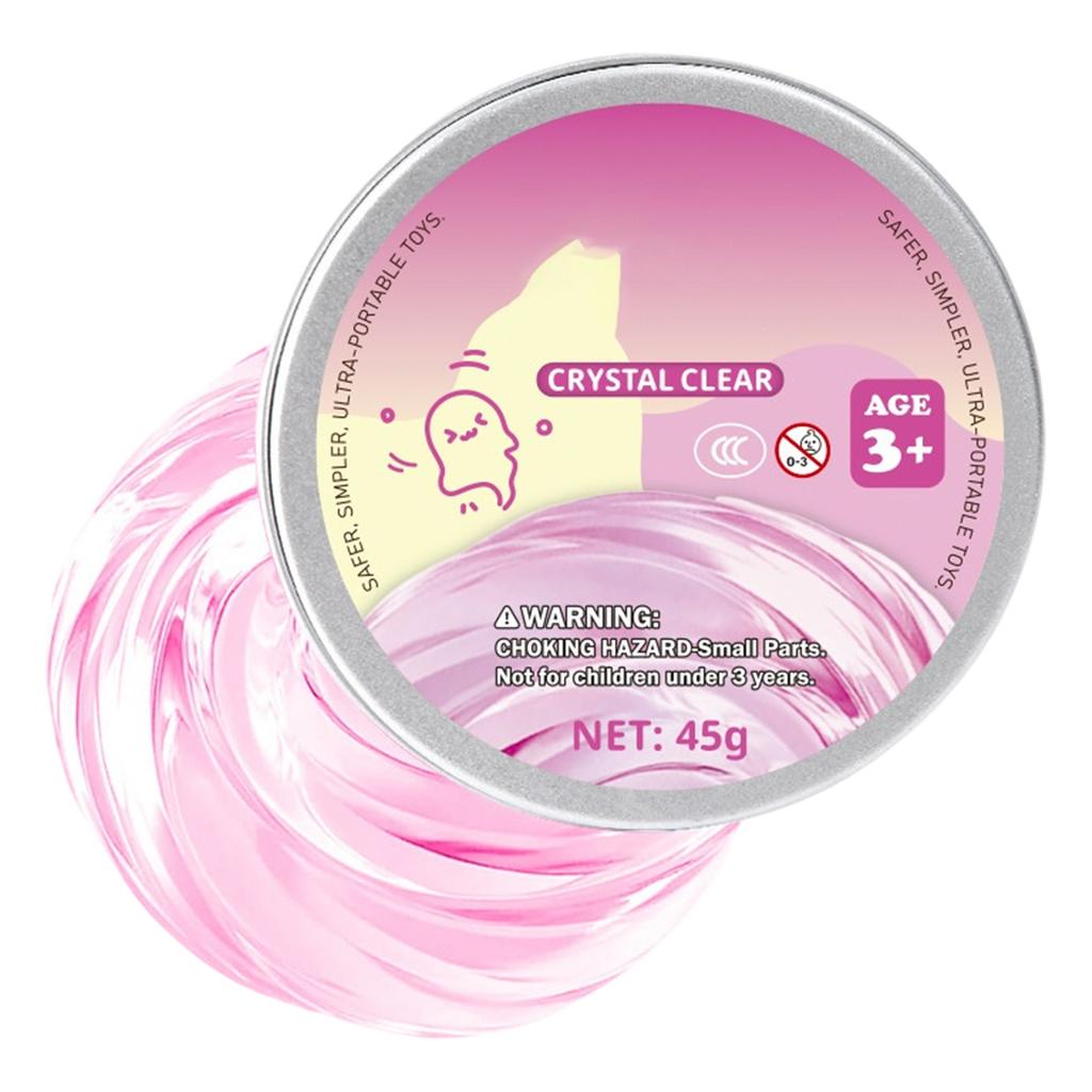 Liquid Glass Slime Non Newtonian Fluid Bounce Putty Clear Crystal Texture Safe Kids Toy Stress Relief Sensory Play 45g