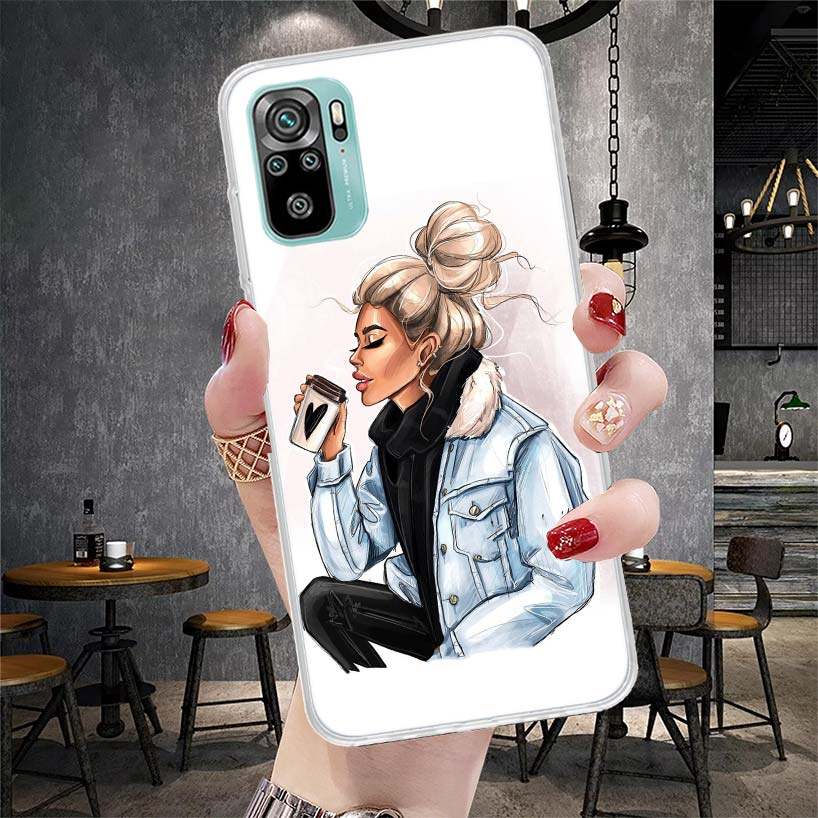 

Girl Boss Female Coffee Soft Phone Case For Xiaomi Redmi Note 15 14 14S 13 12 Pro Plus 12S 11 11S 11E 10 10S 11T 5G Fundas Coque Note 12 Pro Plus