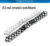 Für J12 Keramik-Armband hochwertiges Damen-Herren-Uhrenarmband Mode-Armband Mit Faltschließe schwarz weiß 16mm 19mm