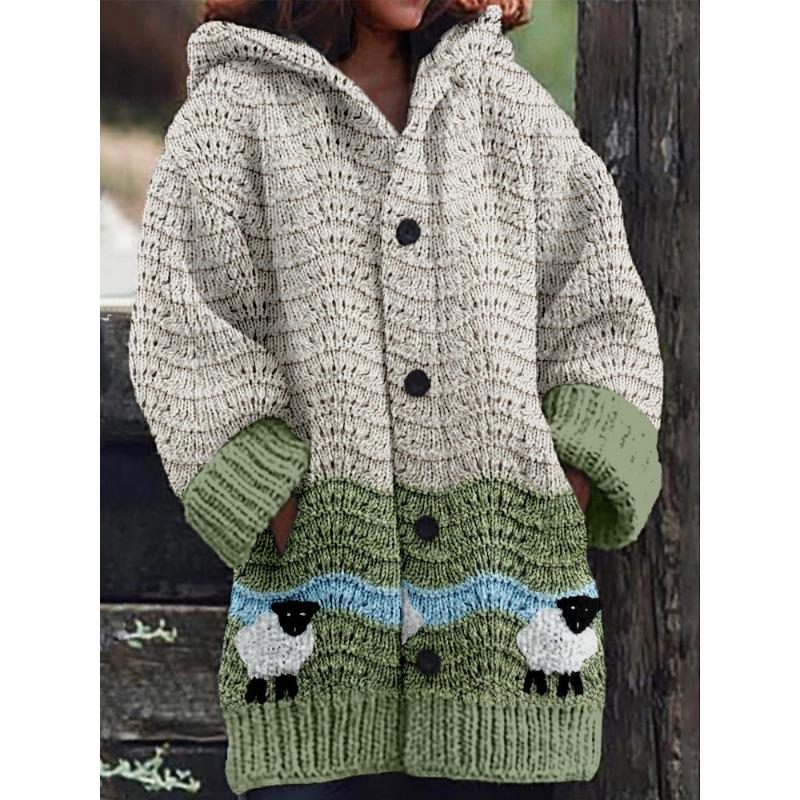 S-5XL for 2025 New 3D Printed Autumn and Winter Jacket Thickened Hooded Cardigan Sweater